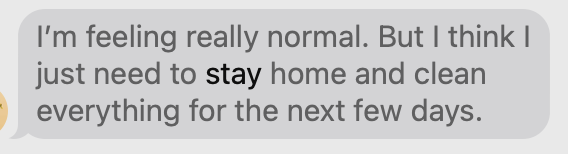 I'm feeling really normal