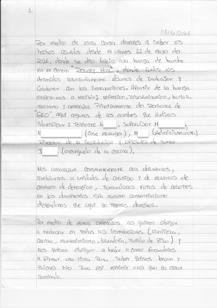 Page 1 of A Fourth Letter from Delaney Hall