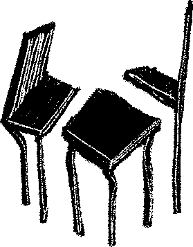 Illustration of three chairs